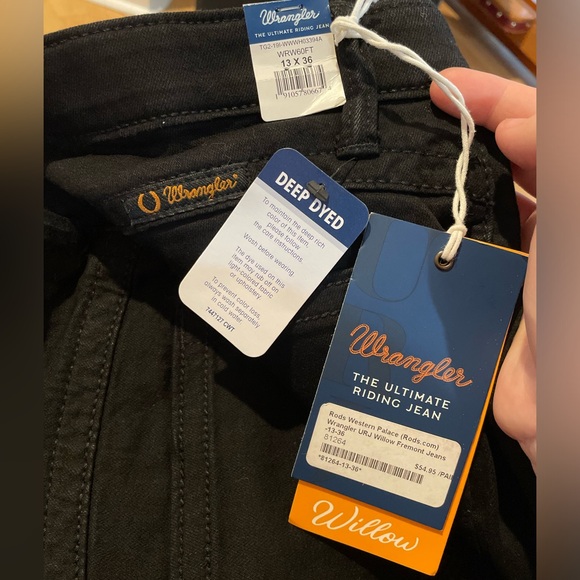 Wranglers NEW Bootcut Riding Black Wrangler URJ Willow Fremont Jeans 13 x36” NWT - Picture 5 of 5